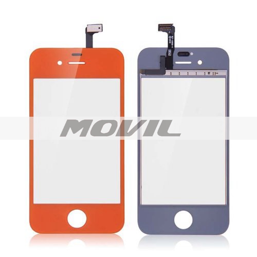 Multicolour LCD Front Touch Screen Glass Lens Flex Cable Digitizer wFrame Replacement for iPhone 4S (Orange)